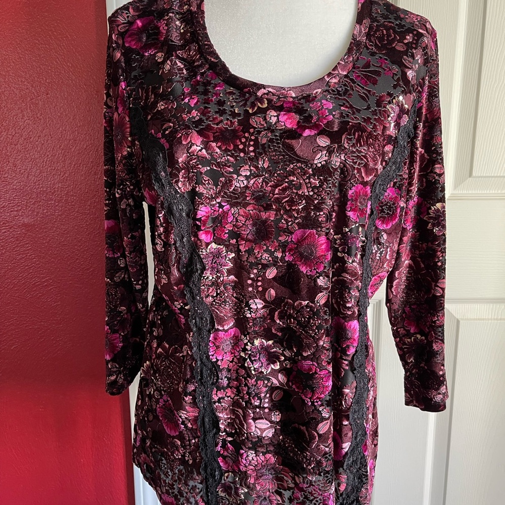 Floral Velvet Women's Top